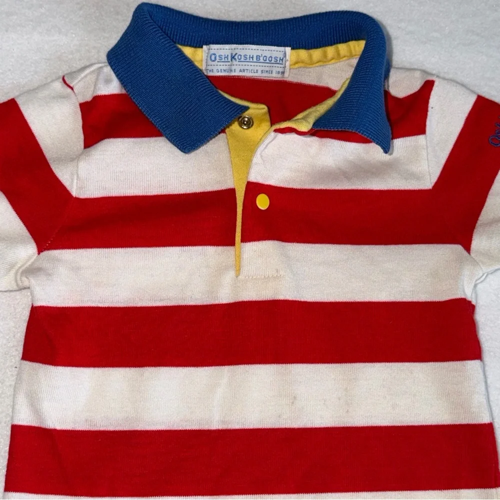 VTG OshKosh B'gosh Red and White Striped Polo